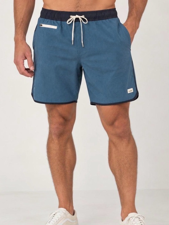 Vuori Other - Vuori Banks Shorts in Azure Linen Texture